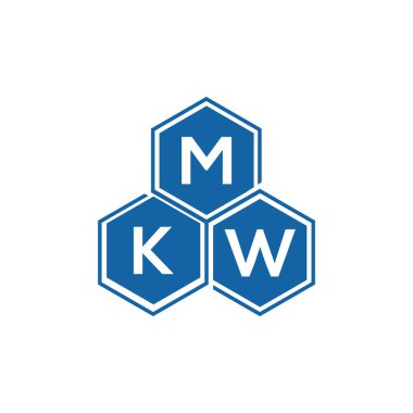 Beyaz arkaplanda MKW harf logosu tasarımı. MKW yaratıcı harflerin baş harfleri logo kavramı. MKW harf tasarımı.