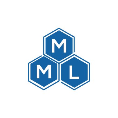 Beyaz arkaplanda MML harf logosu tasarımı. MML yaratıcı harflerin baş harfleri logo kavramı. MML harf tasarımı.