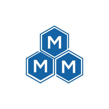Beyaz arka planda MMM harf logosu tasarımı. MMM yaratıcı harflerin baş harfleri logo kavramı. MMM harf tasarımı.