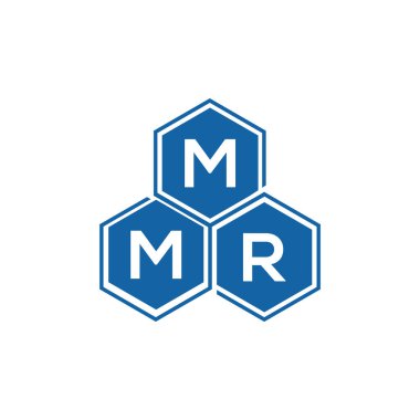Beyaz arka planda MMR harf logosu tasarımı. MMR yaratıcı harflerin baş harfleri logo kavramı. MMR harf tasarımı.