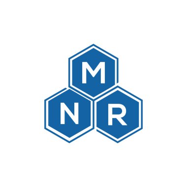 Beyaz arka planda MNR harf logosu tasarımı. MNR yaratıcı harflerin baş harfleri logo kavramı. MNR harf tasarımı.
