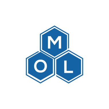 Beyaz arkaplanda MOL harf logosu tasarımı. MOL yaratıcı harflerin baş harfleri logo kavramı. MOL harf tasarımı.