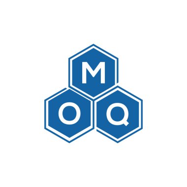 Beyaz arka planda MOQ harf logosu tasarımı. MoQ yaratıcı harflerin baş harfleri logo kavramı. MOQ harf tasarımı.