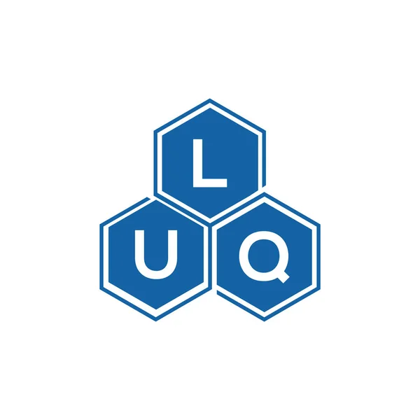 白を基調としたLuqレターロゴデザイン Luqクリエイティブイニシャルレターロゴコンセプト Luqレターデザイン — ストックベクタ