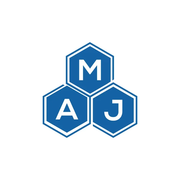 Lzbmaj文字のロゴデザインは白を基調としています Majクリエイティブイニシャルレターロゴコンセプト Maj手紙デザイン — ストックベクタ