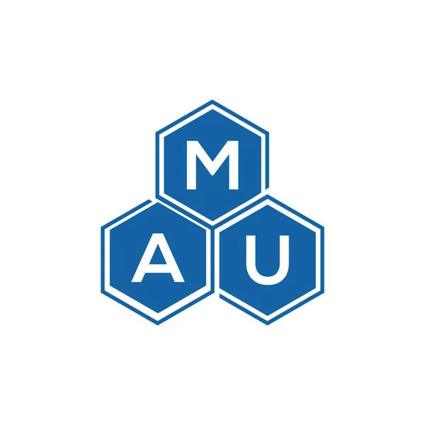 Mau字母标识的白色背景设计 Mau创意首字母首字母标识概念 Mau字母设计 — 图库矢量图片