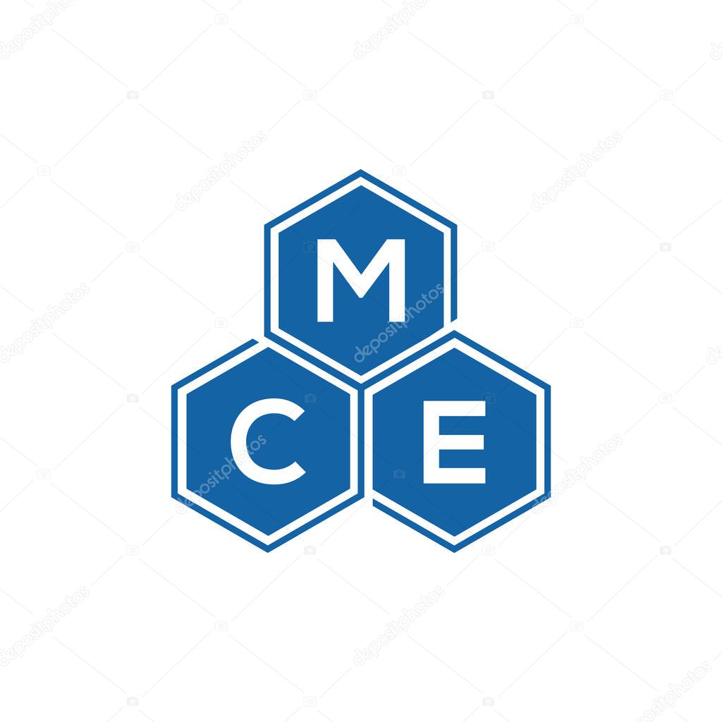 MCE letter logo design on white background. MCE creative initials letter logo concept. MCE letter design.