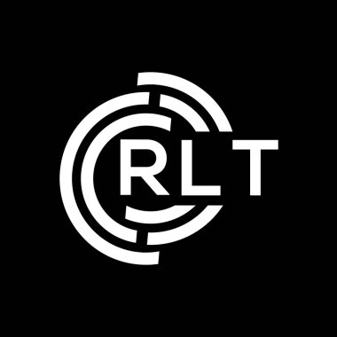 RLT harf logosu tasarımı. RLT monogram harflerin baş harfleri logo kavramı. Siyah arkaplanda RLT harf tasarımı.