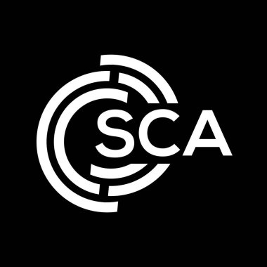 SCA mektup logosu tasarımı. SCA başharflerin baş harfleri logo konsepti. SCA harf dizaynı siyah arkaplan.
