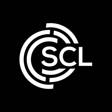 SCL harf logosu tasarımı. SCL monogram harflerin baş harfleri logo kavramı. Siyah arkaplanda SCL harf tasarımı.