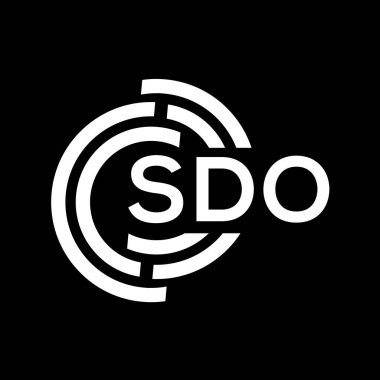SDO harfi logo tasarımı. SDO başharflerinin baş harfleri logo konsepti. Siyah arkaplanda SDO harf tasarımı.