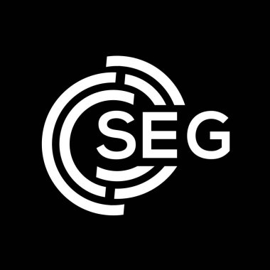 SEG mektup logosu tasarımı. SEG başharflerinin baş harfleri logo konsepti. SEG harf tasarımı siyah arkaplan.