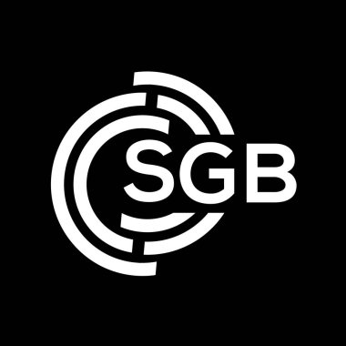 SGB mektup logosu tasarımı. SGB monogram harflerin baş harfleri logo kavramı. Siyah arkaplanda SGB harf tasarımı.