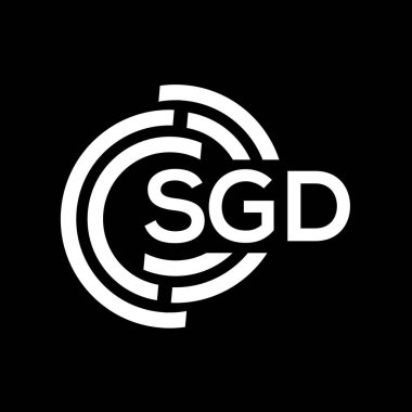 SGD harf logosu tasarımı. SGD monogram harflerin baş harfleri logo kavramı. Siyah arkaplanda SGD harf tasarımı.