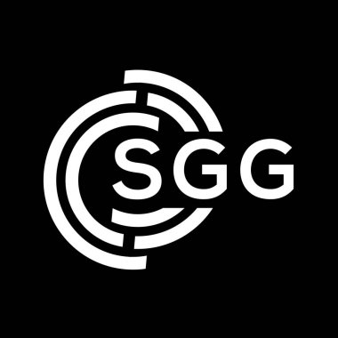 SGG harf logosu tasarımı. SGG monogram harflerin baş harfleri logo kavramı. Siyah arkaplanda SGG harf tasarımı.