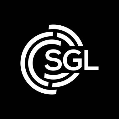 SGL harf logosu tasarımı. SGL monogram harflerin baş harfleri logo kavramı. Siyah arkaplanda SGL harf tasarımı.