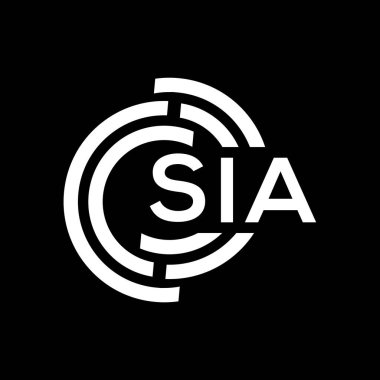SIA mektup logosu tasarımı. SIA başharflerin baş harfleri logo konsepti. SIA harf dizaynı siyah arkaplan.
