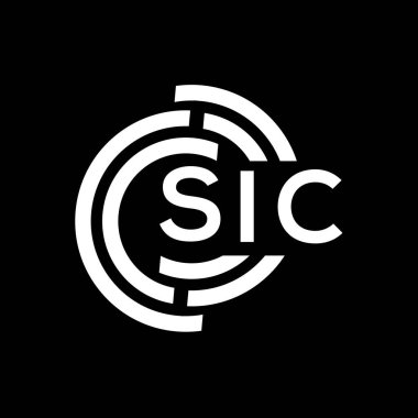 SIC harf logosu tasarımı. SIC monogram harflerin baş harfleri logo kavramı. Siyah arkaplanda SIC harf tasarımı.