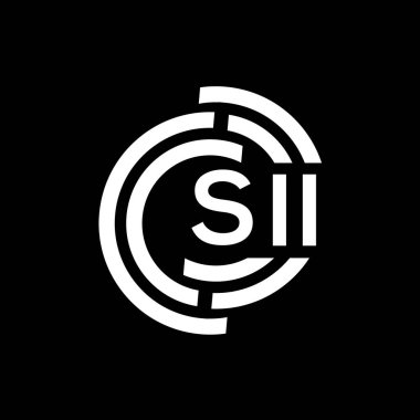 Mektup logosu tasarımı. Baş harflerin baş harflerinin logo konseptini sat. Siyah arkaplandaki SII harf tasarımı.