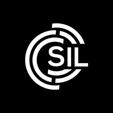 SIL harf logosu tasarımı. SIL monogram harflerin baş harfleri logo kavramı. Siyah arkaplanda SIL harf tasarımı.