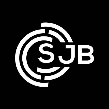 SJB harfli logo tasarımı. SJB monogram harflerin baş harfleri logo kavramı. Siyah arkaplanda SJB harf tasarımı.