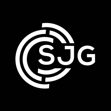 SJG harf logosu tasarımı. SJG monogram harflerin baş harfleri logo kavramı. Siyah arkaplanda SJG harf tasarımı.