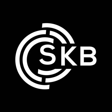 SKB harfli logo tasarımı. SKB monogram harflerin baş harfleri logo kavramı. Siyah arkaplanda SKB harf tasarımı.