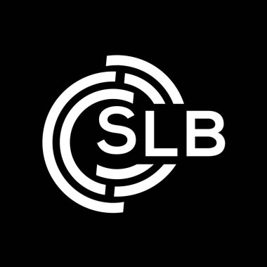 SLB harfli logo tasarımı. SLB monogram harflerin baş harfleri logo kavramı. Siyah arkaplanda SLB harf tasarımı.