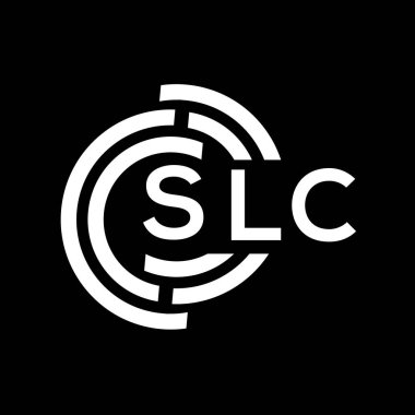 SLC harf logosu tasarımı. SLC monogram harflerin baş harfleri logo kavramı. Siyah arkaplanda SLC harf tasarımı.