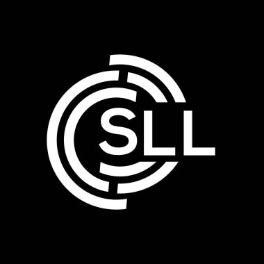 SLL harfli logo tasarımı. SLL monogram harflerin baş harfleri logo kavramı. Siyah arkaplanda SLL harf tasarımı.