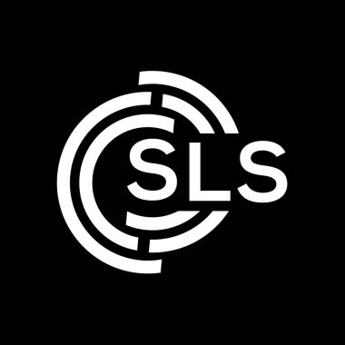 SLS harfi logo tasarımı. SLS monogram harflerin baş harfleri logo kavramı. Siyah arkaplanda SLS harf tasarımı.
