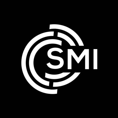 SMI harf logosu tasarımı. SMI monogram harflerin baş harfleri logo kavramı. Siyah arkaplanda SMI harf tasarımı.