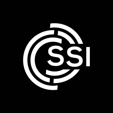 SSI harfi logo tasarımı. SSI başharflerinin baş harfleri logo konsepti. Siyah arkaplan içinde SSI harfi tasarımı. SI harfi logo tasarımı. SSI başharflerinin baş harfleri logo konsepti. Siyah arkaplanda SSI harf tasarımı.