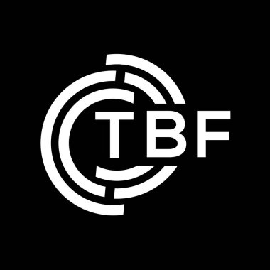 TBF harf logosu tasarımı. TBF monogram harflerin baş harfleri logo kavramı. Siyah arkaplanda TBF harf tasarımı.