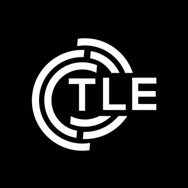 TLE harfli logo tasarımı. TLE monogram harflerin baş harfleri logo kavramı. Siyah arkaplanda TLE harf tasarımı.