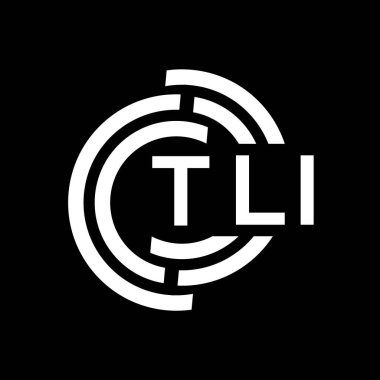 TLI harf logosu tasarımı. TLI monogram harflerin baş harfleri logo kavramı. Siyah arkaplanda TLI harf tasarımı.
