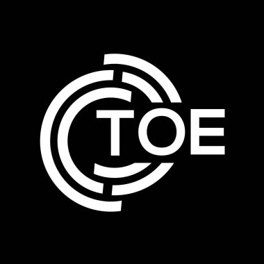 TOE harf logosu tasarımı. TOE baş harfleri logo konsepti. Siyah arkaplanda TOE harf tasarımı.