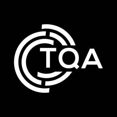 TQA harf logosu tasarımı. TQA baş harflerinin baş harfleri logo konsepti. Siyah arkaplanda TQA harf tasarımı.