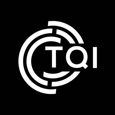 TQI harf logosu tasarımı. TQI monogram harflerin baş harfleri logo kavramı. Siyah arkaplanda TQI harf tasarımı.
