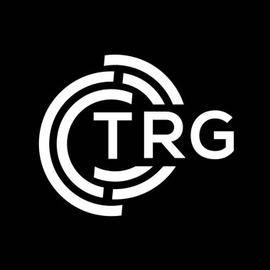 TRG harf logo tasarımı. TRG başharflerinin baş harfleri logo konsepti. Siyah arkaplanda TRG harf tasarımı.