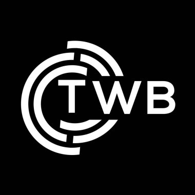 TWB harfli logo tasarımı. TWB monogram harflerin baş harfleri logo kavramı. Siyah arkaplanda TWB harf tasarımı.