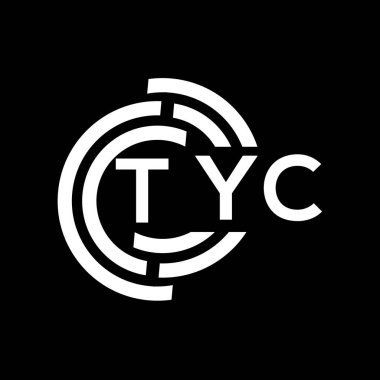 TYC harf logosu tasarımı. TYC monogram harflerin baş harfleri logo kavramı. Siyah arkaplanda TYC harf tasarımı.