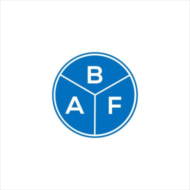BAF mektup logosu tasarımı. BAF başharflerinin baş harfleri logo konsepti. Siyah arkaplanda BAF harf tasarımı.