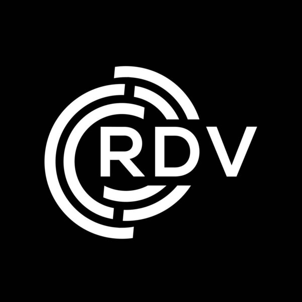 RDV letter logo design. RDV monogram initials letter logo concept. RDV letter design in black background.