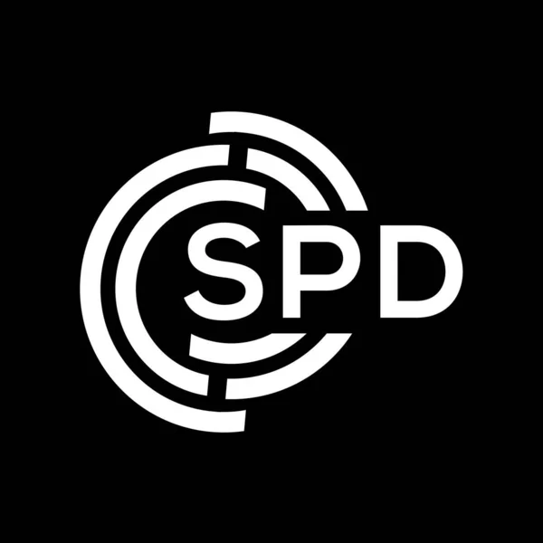 Návrh Loga Spd Spd Monogram Iniciály Písmeno Logo Koncept Návrh — Stockový vektor