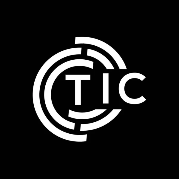 Tic Mektup Logosu Tasarımı Tic Baş Harfleri Logo Konsepti Siyah — Stok Vektör