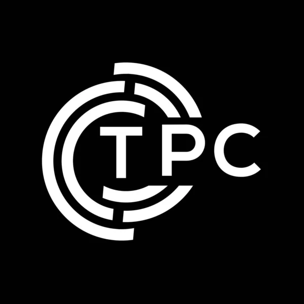 Дизайн Логотипа Tpc Концепция Логотипа Инициалами Tpc Буква Tpc Чёрном — стоковый вектор