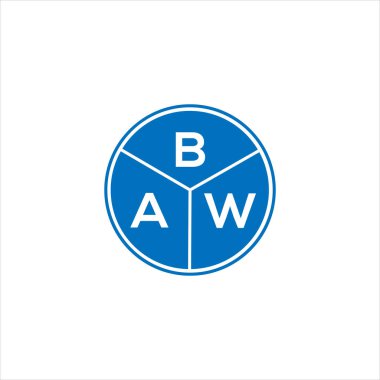 BAW harf logosu tasarımı. BAW başharflerin baş harfleri logo konsepti. Siyah arkaplanda BAW harf tasarımı.