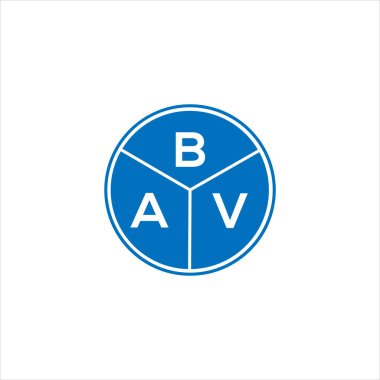 BAV harf logosu tasarımı. BAV başharflerinin baş harfleri logo konsepti. Siyah arkaplanda BAV harf tasarımı.