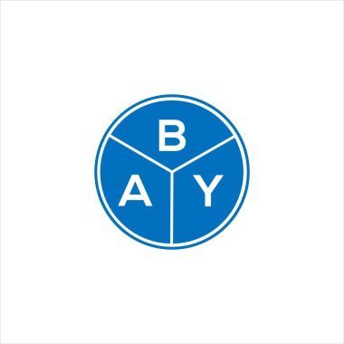 BAY harf logosu tasarımı. BAY monogram harflerin baş harfleri logo kavramı. BAY harf dizaynı siyah arkaplan.